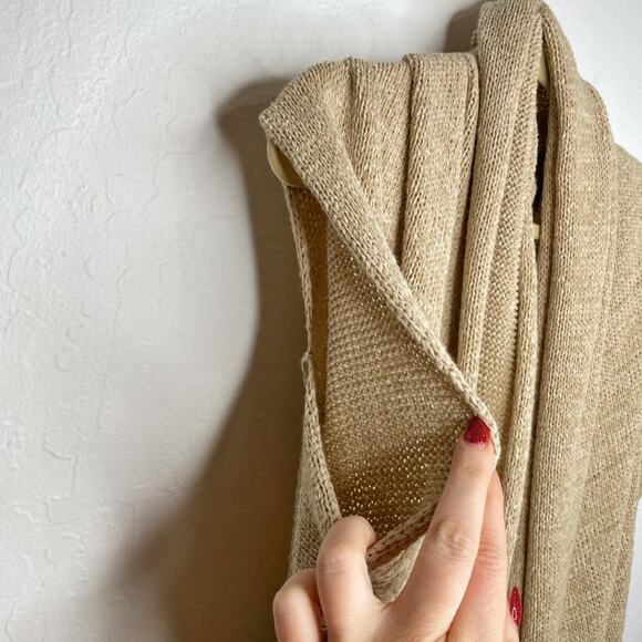 Calypso St. Barth Camel Knit Long Open Waterfall Cardigan Duster Sweater Vest Sm - Picture 6 of 13